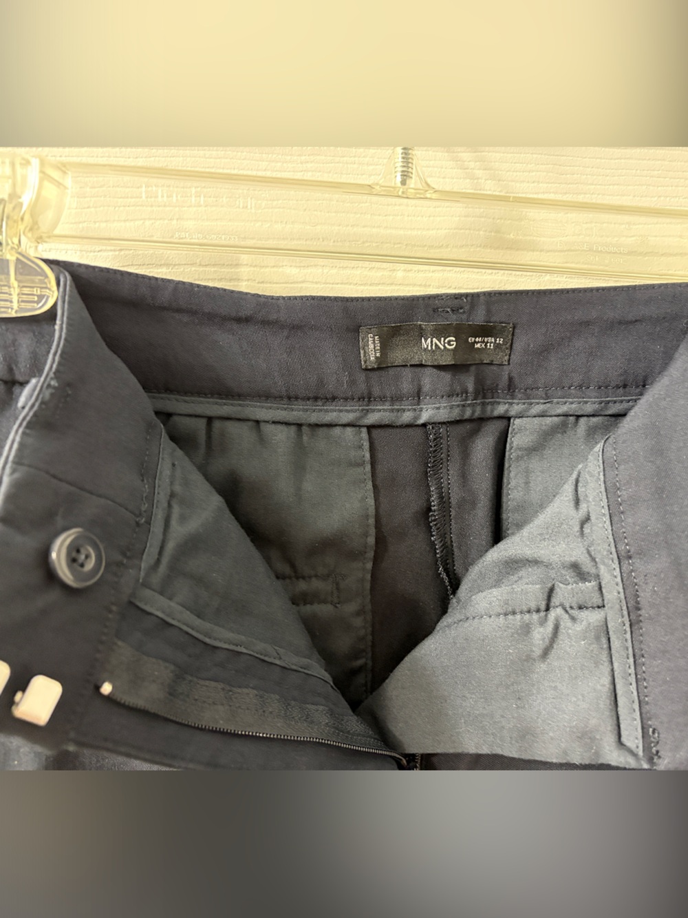 Mango Straight-Leg Navy Dress Pants - Picture 3 of 4
